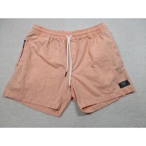 Wowie Shorts Mens Large Peach Drawstring Elastic Waist Casual Tetoron Blend